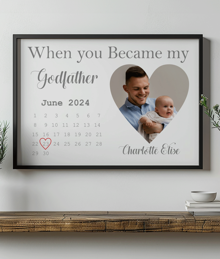 When You Became My Godfather – Personalised Calendar Photo Gift Christening Gifts