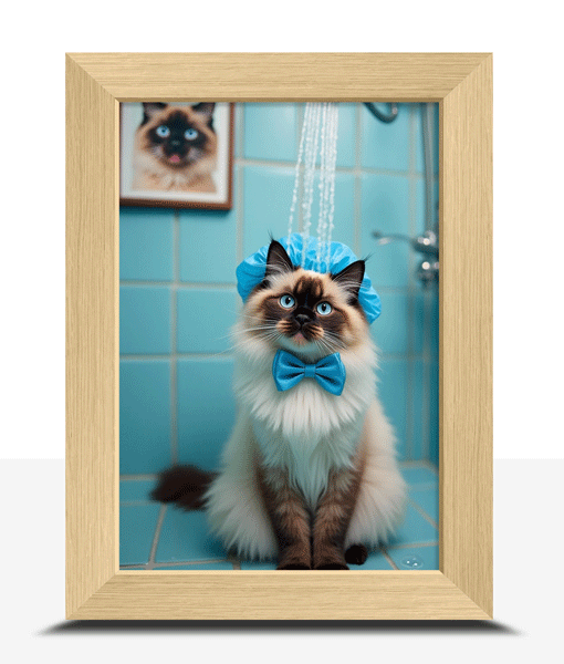 Funny Cat Bathroom Picture – In The Shower Animal Prints
