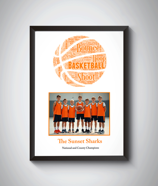 Basketball Team Players Photo Gift – Personalised Word Art Sport Gifts