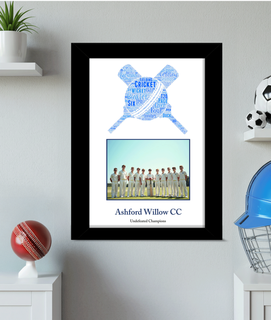 Cricket Team Players Photo Gift – Personalised Word Art Sport Gifts