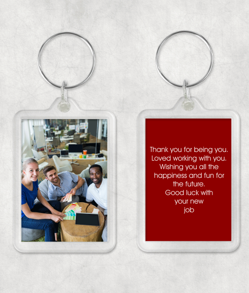 Personalised Photo Keyring With Text – Double Sided Birthday Gifts