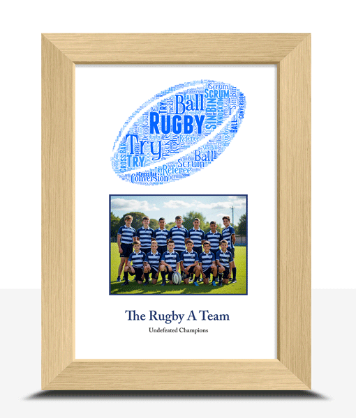 Rugby Team Players Photo Gift – Personalised Word Art Sport Gifts