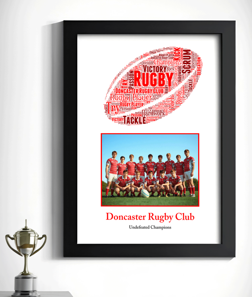 Rugby Team Players Photo Gift – Personalised Word Art Sport Gifts